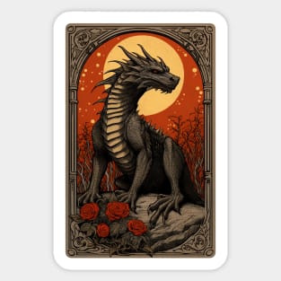 Dragon Art Vintage Tarot Card Sticker